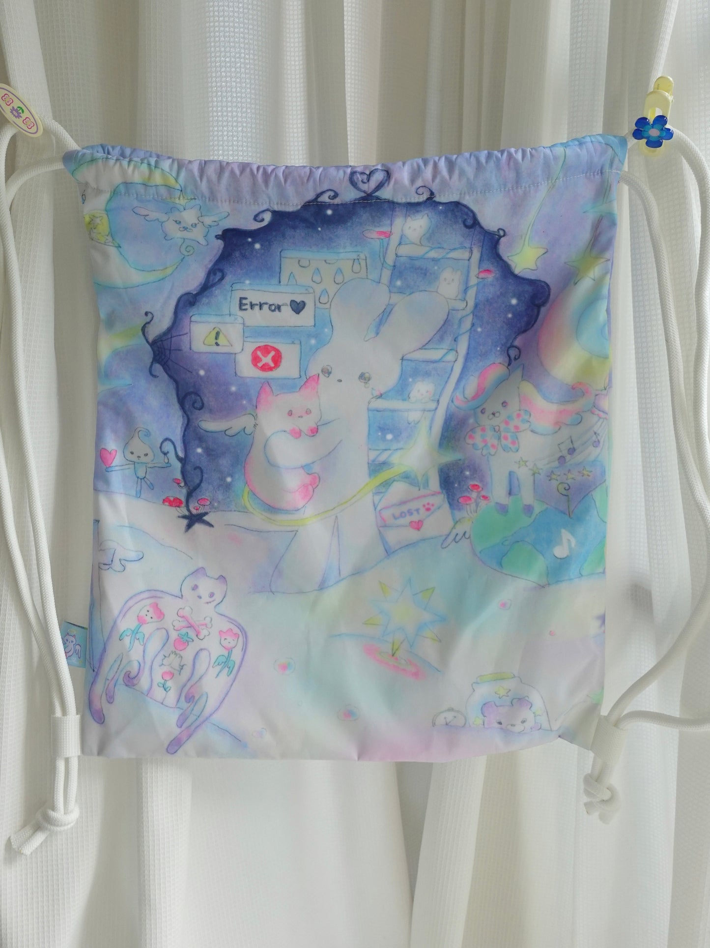 Drawstring Backpack - Error world, we hugging☁️