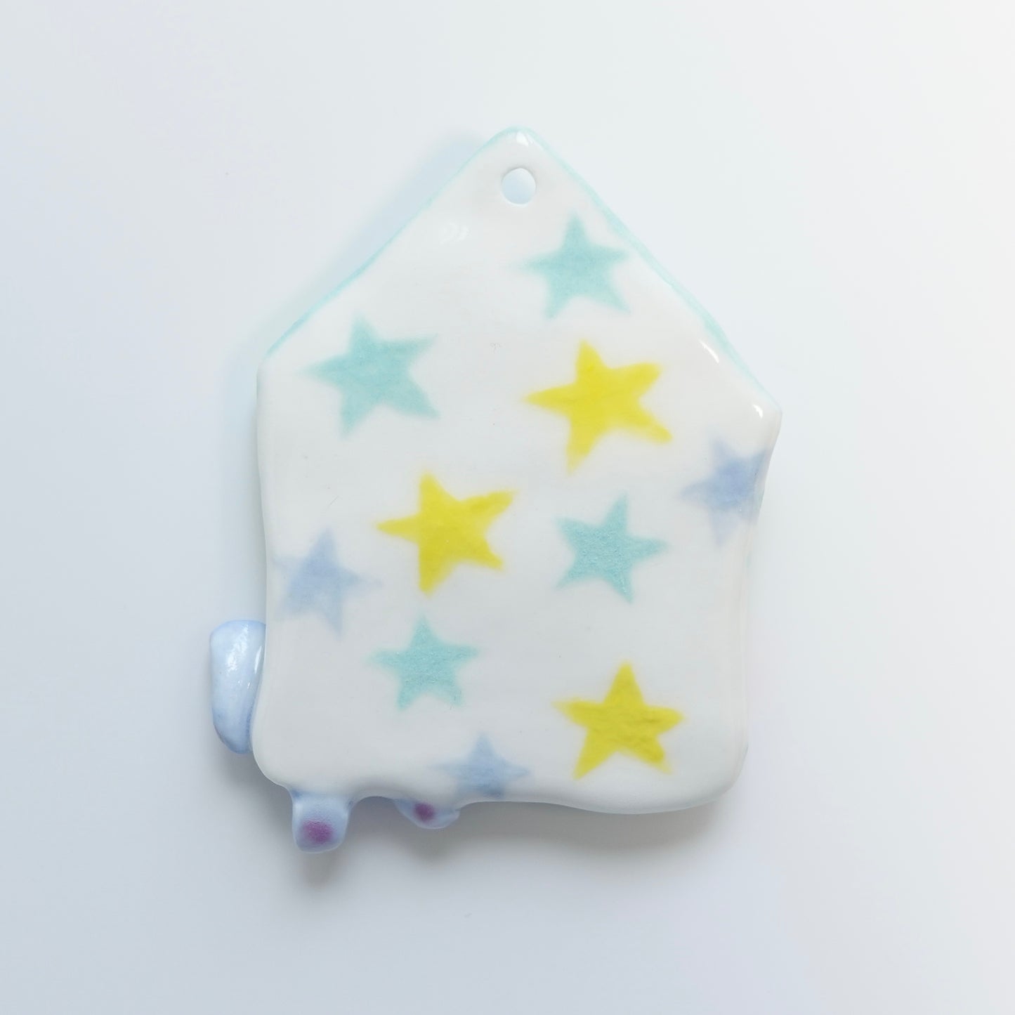 Ceramic Pendant - A hello from blue bear