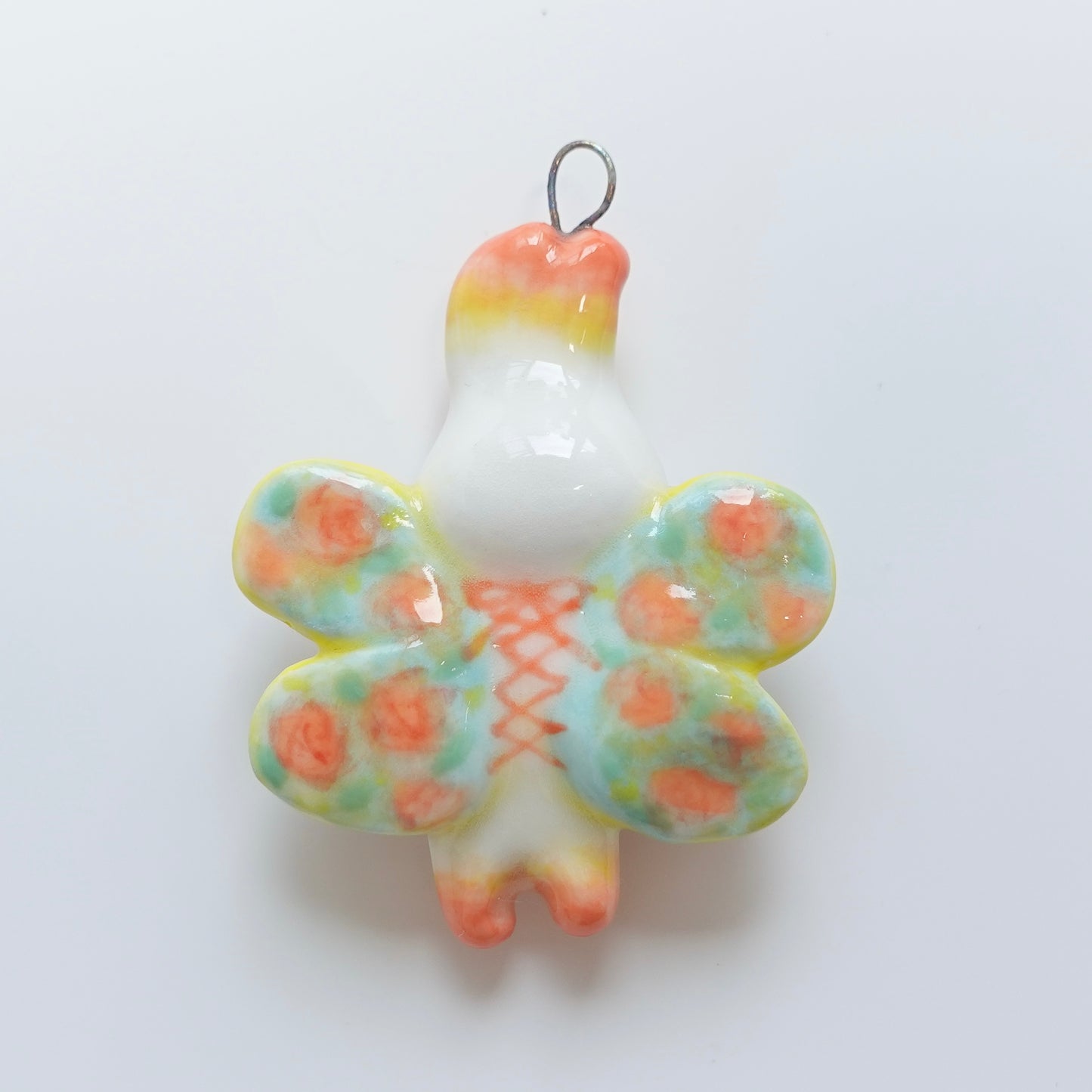 Ceramic Pendant - A Bunny in Bloom
