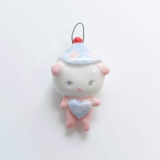 Ceramic Pendant - Blue Hat Friend