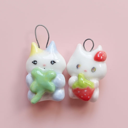 Ceramic Pendant - 🍓&🍀