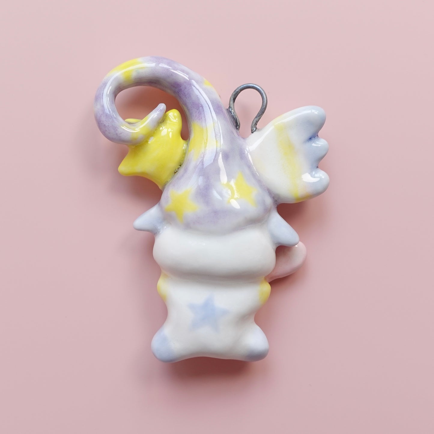 Ceramic Pendant - Soft Spell with a Heart Wand