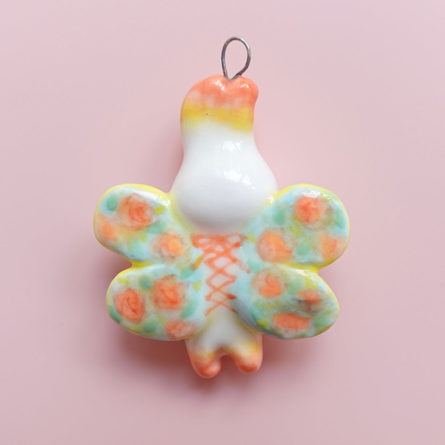Ceramic Pendant - A Bunny in Bloom